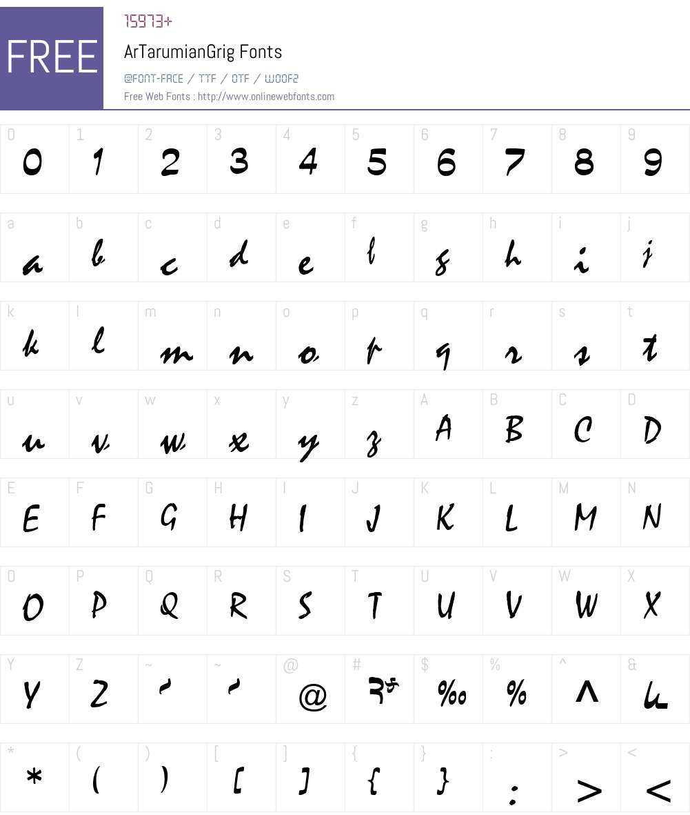ArTarumianGrig Font Screenshots