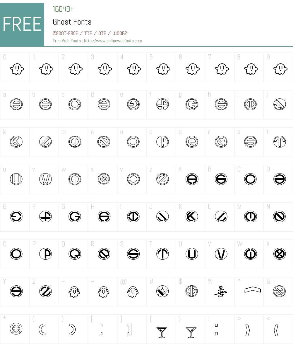 Ghost Font Screenshots
