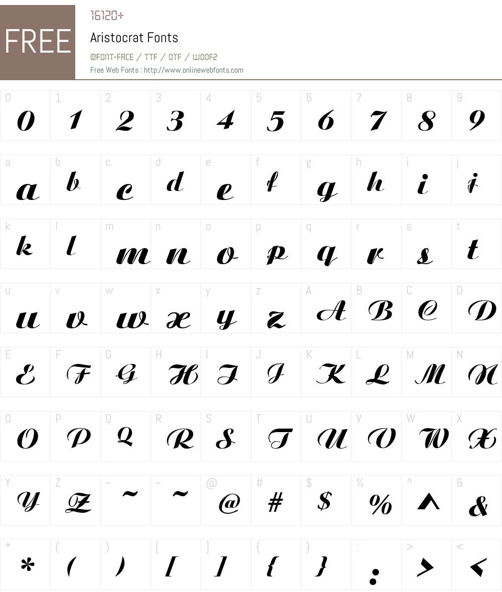 Aristocrat Font Screenshots