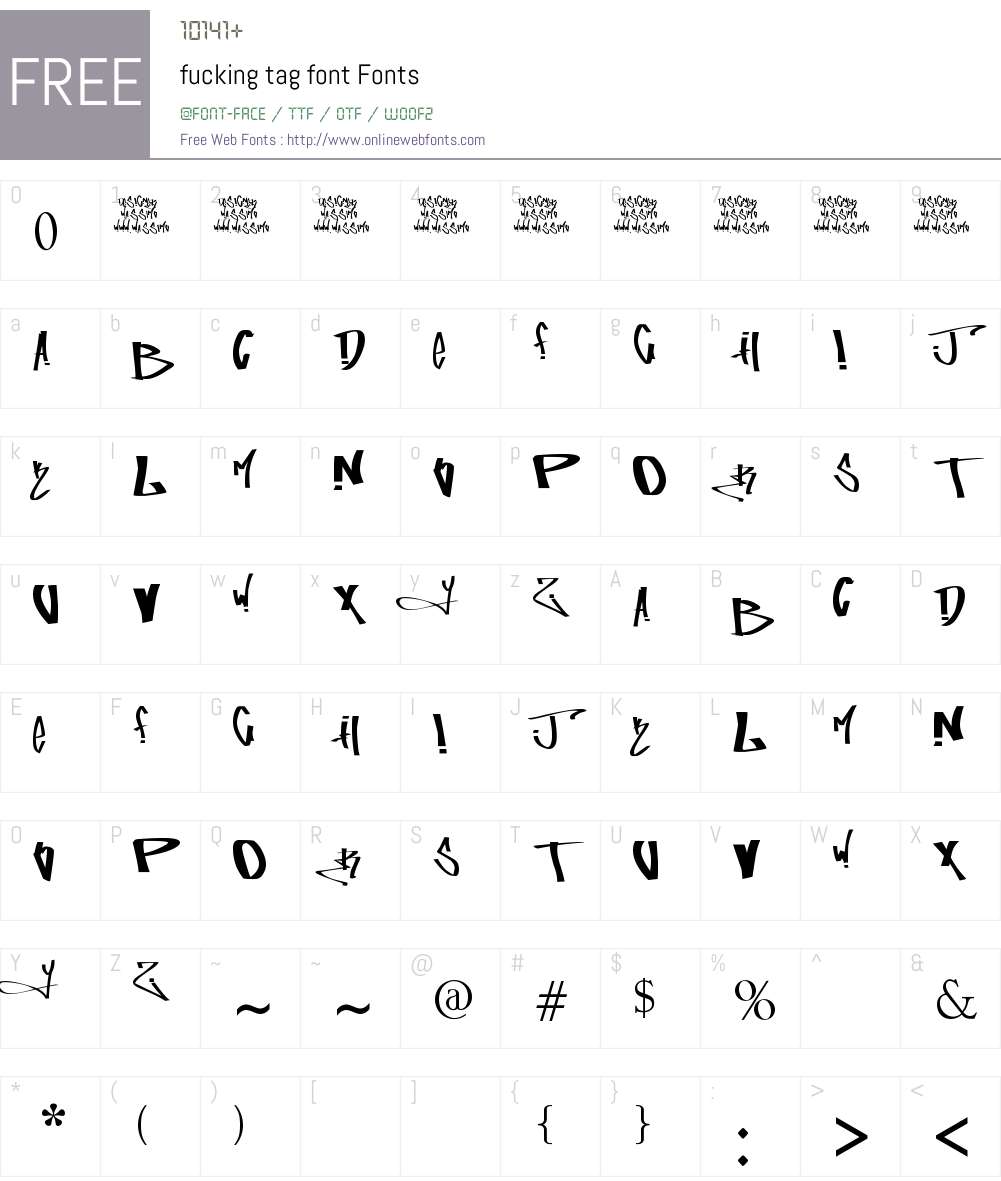 fucking tag font Font Screenshots