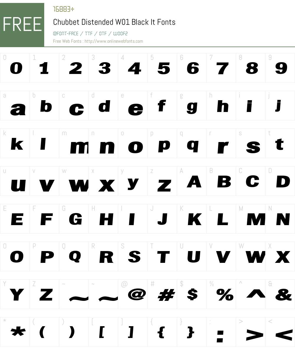 ChubbetDistendedW01-BlackIt Font Screenshots