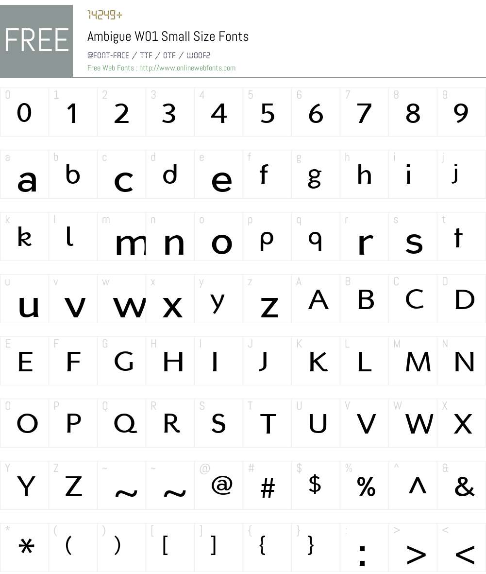 AmbigueW01-SmallSize Font Screenshots