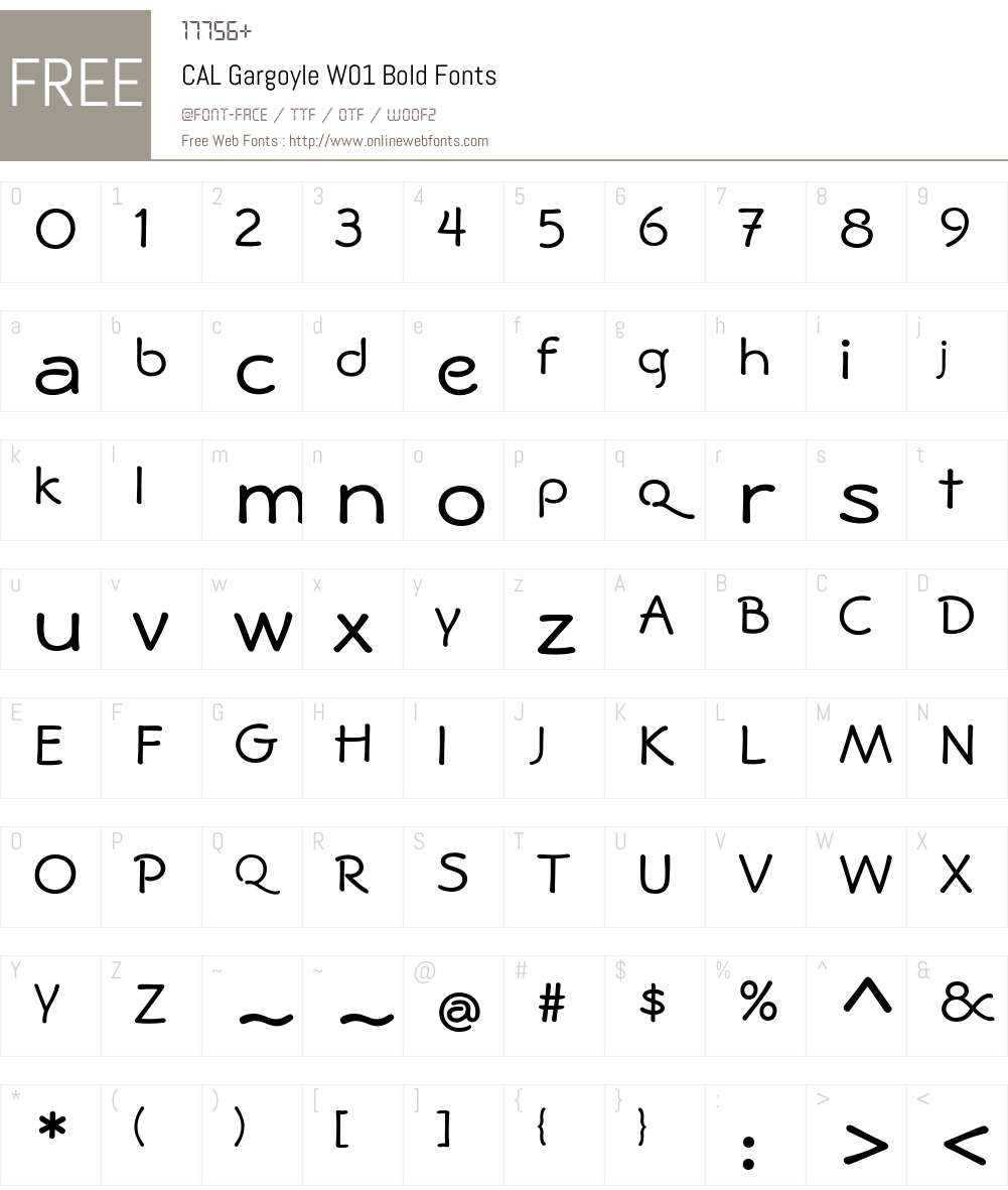CALGargoyleW01-Bold Font Screenshots