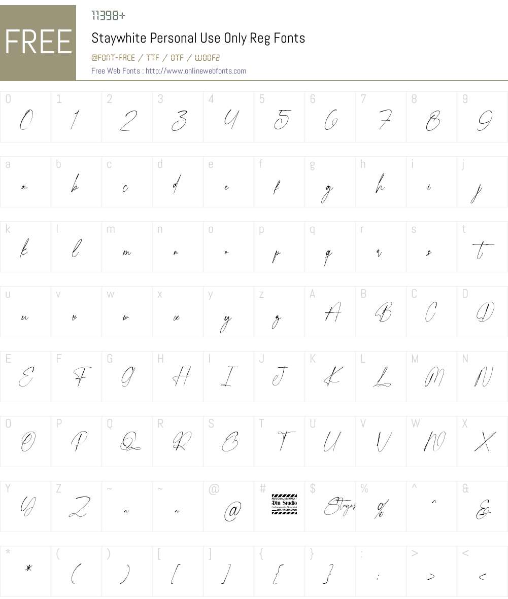Staywhite Personal Use Only 0.000 Fonts Free Download - OnlineWebFonts.COM