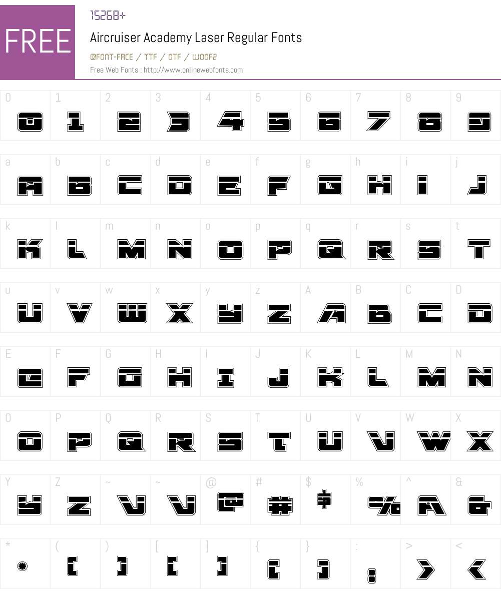 Aircruiser Academy Laser Regular 001.000 Fonts Free Download ...