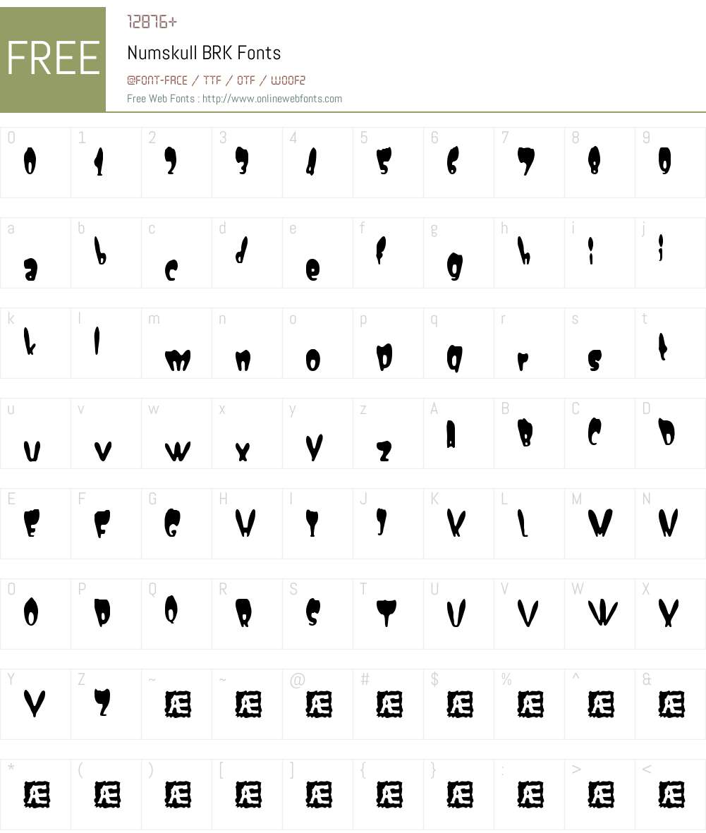Numskull BRK Font Screenshots