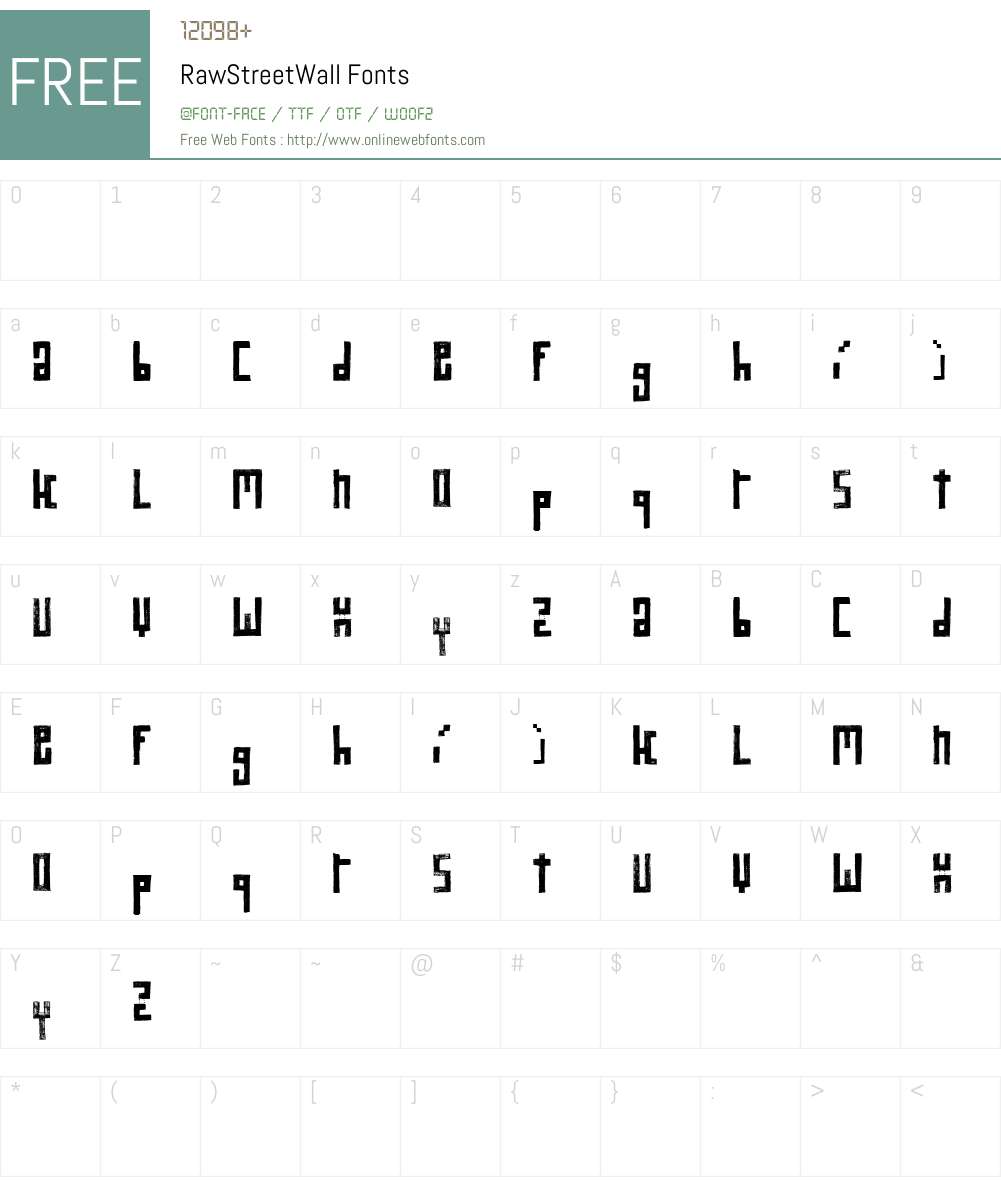 RawStreetWall Font Screenshots