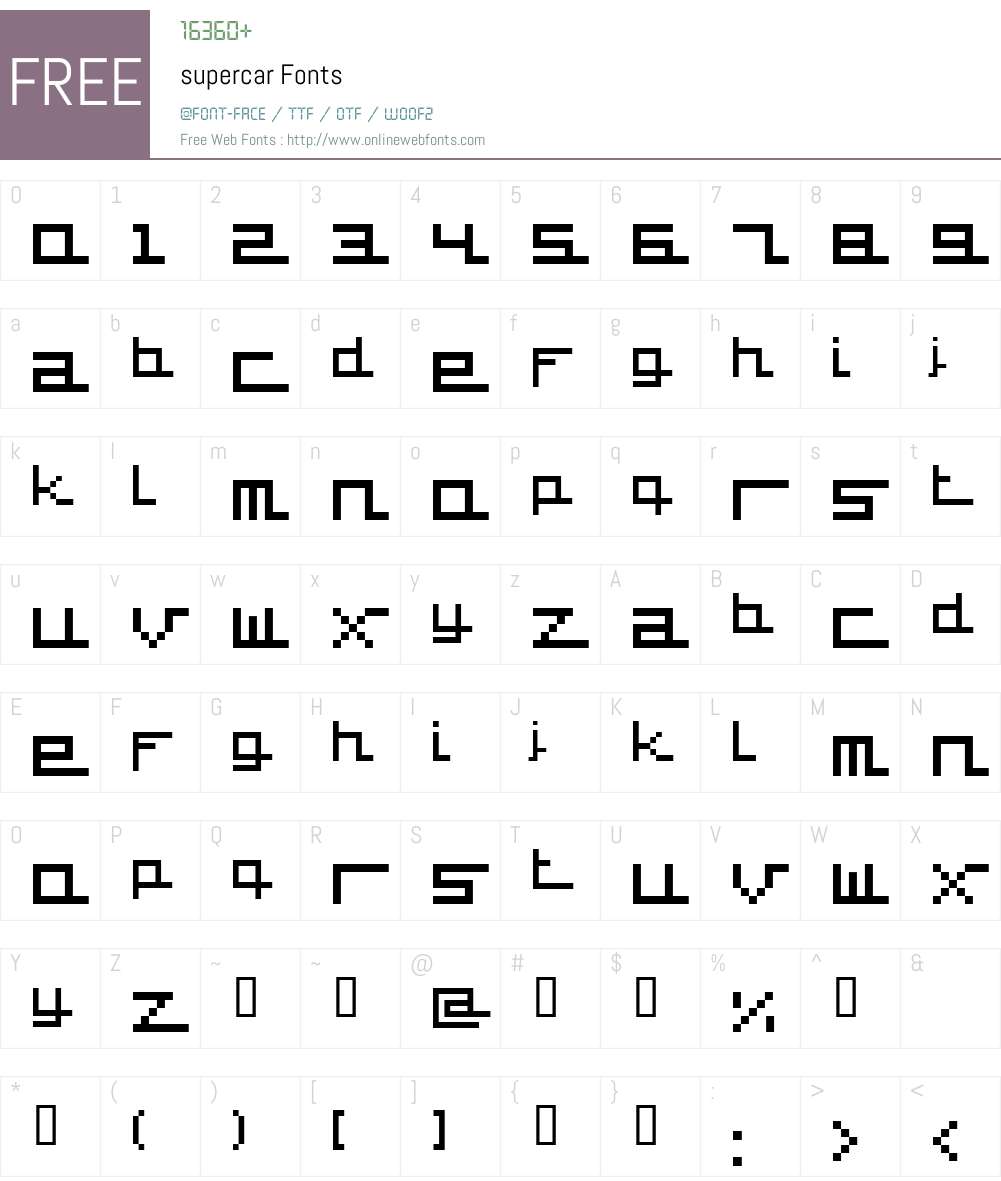 supercar Font Screenshots