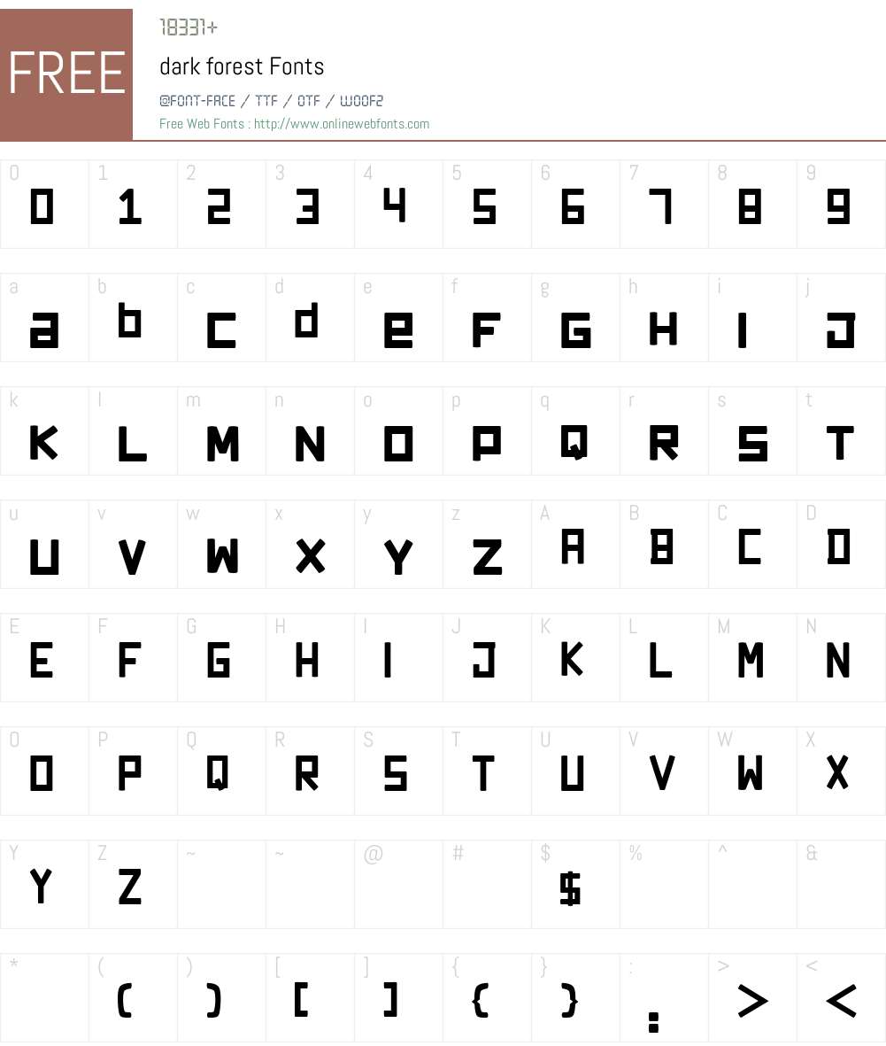 dark forest Font Screenshots