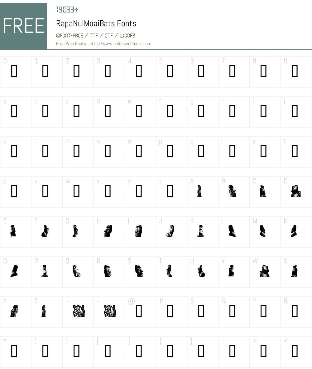 RapaNuiMoaiBats Font Screenshots