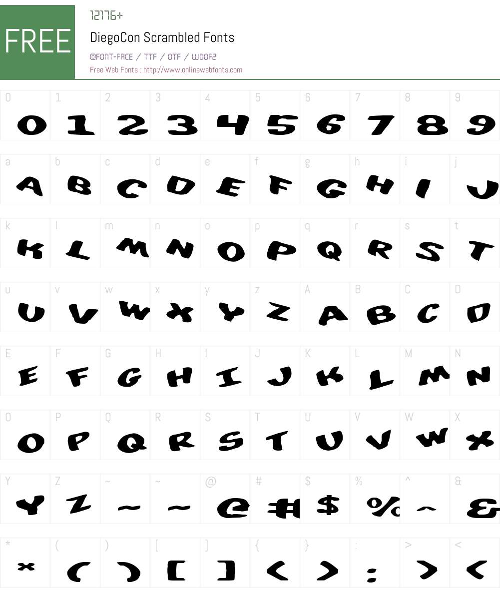 DiegoCon Scrambled Font Screenshots