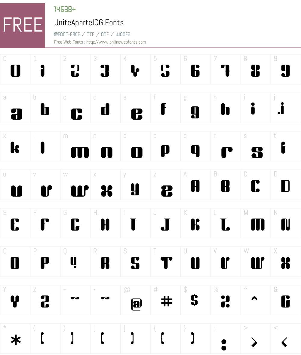 UniteAparteICG Font Screenshots