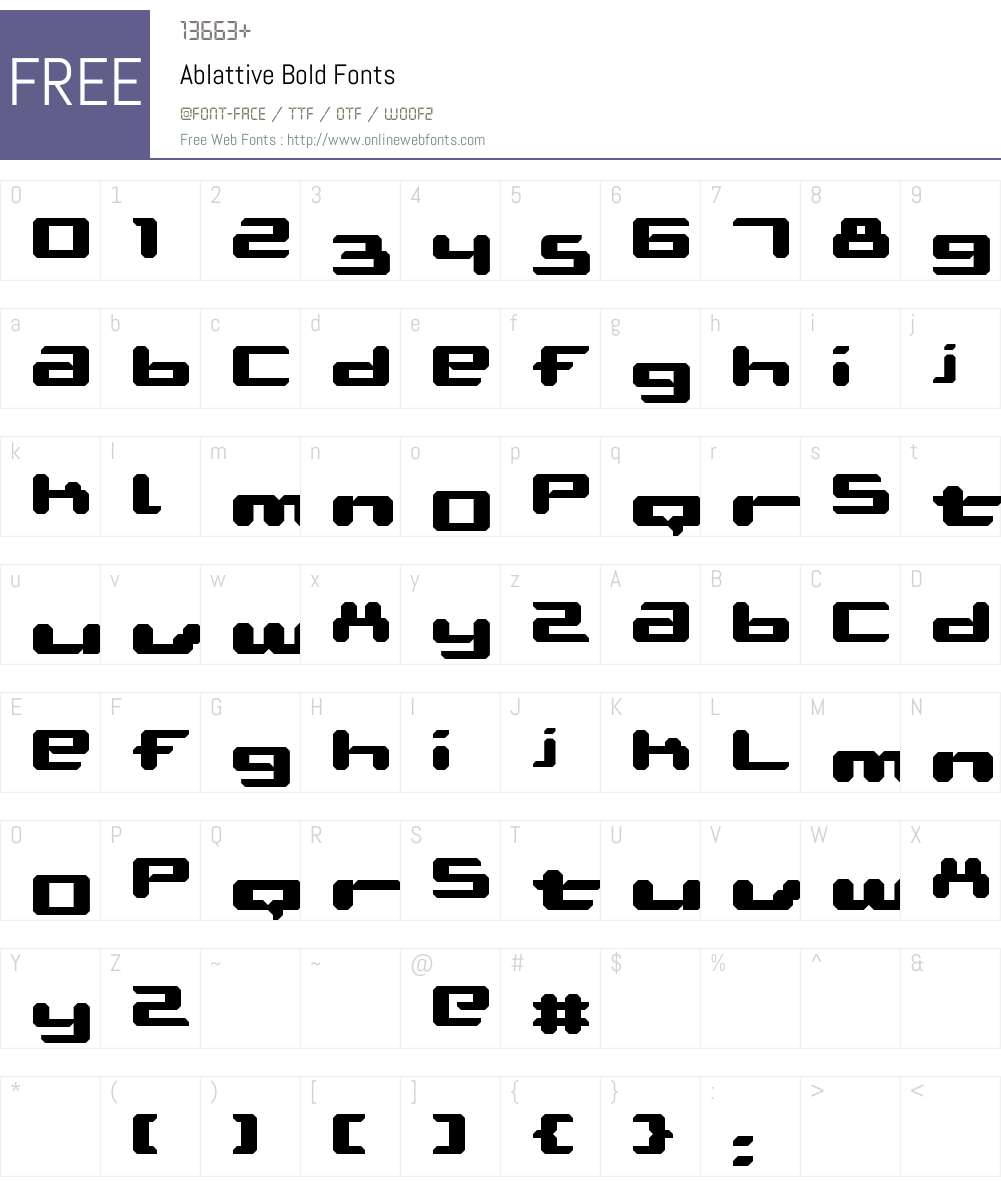 Ablattive Font Screenshots