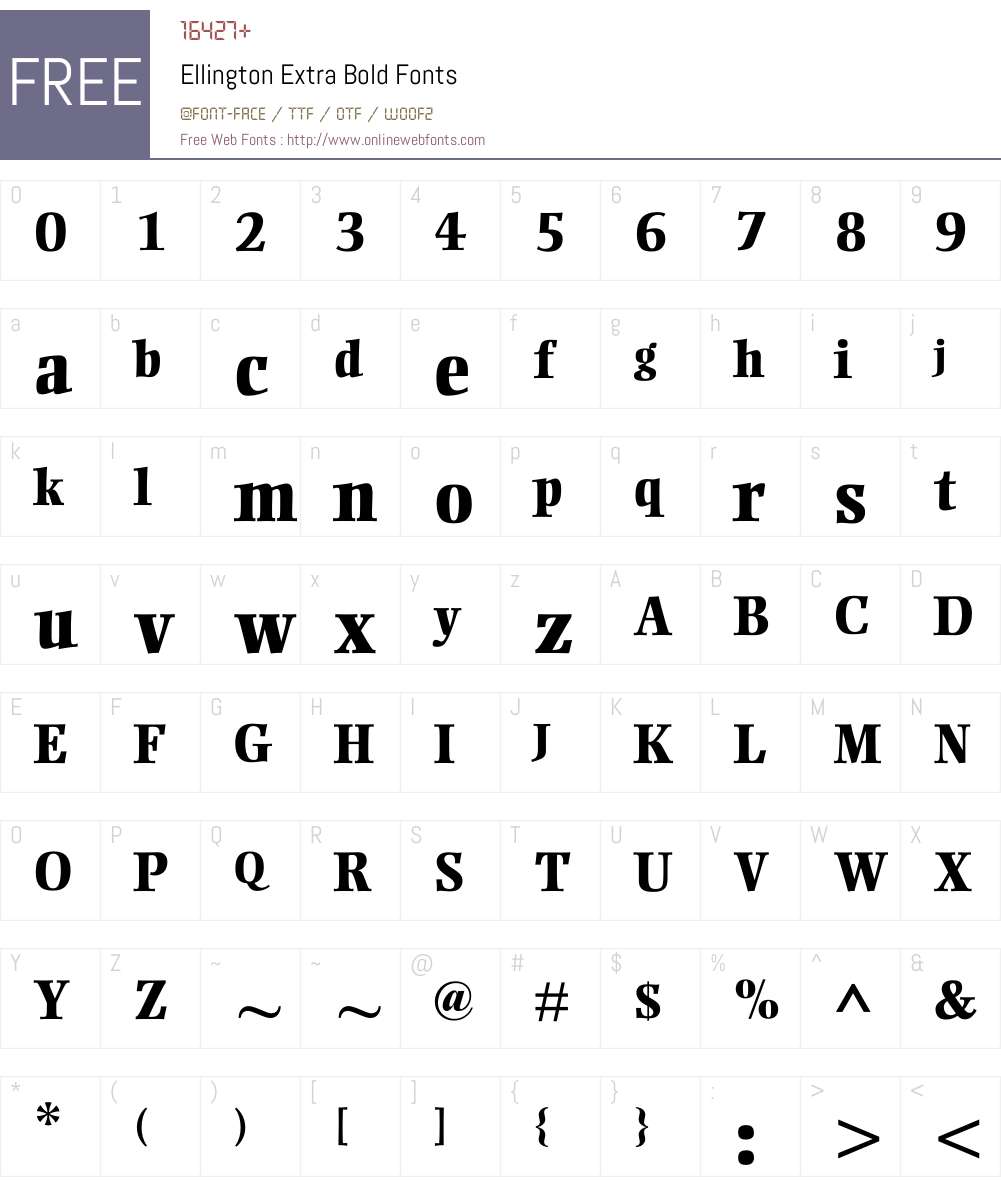 Ellington Font Screenshots