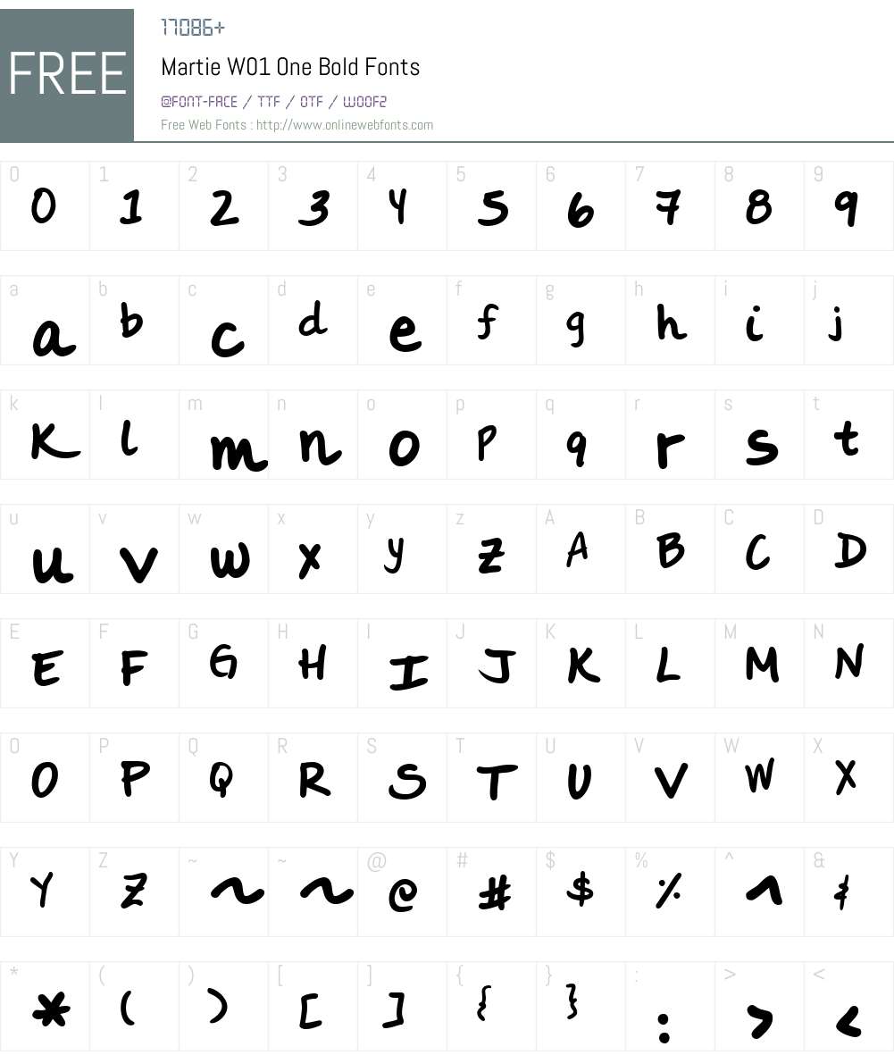 MartieW01-OneBold Font Screenshots