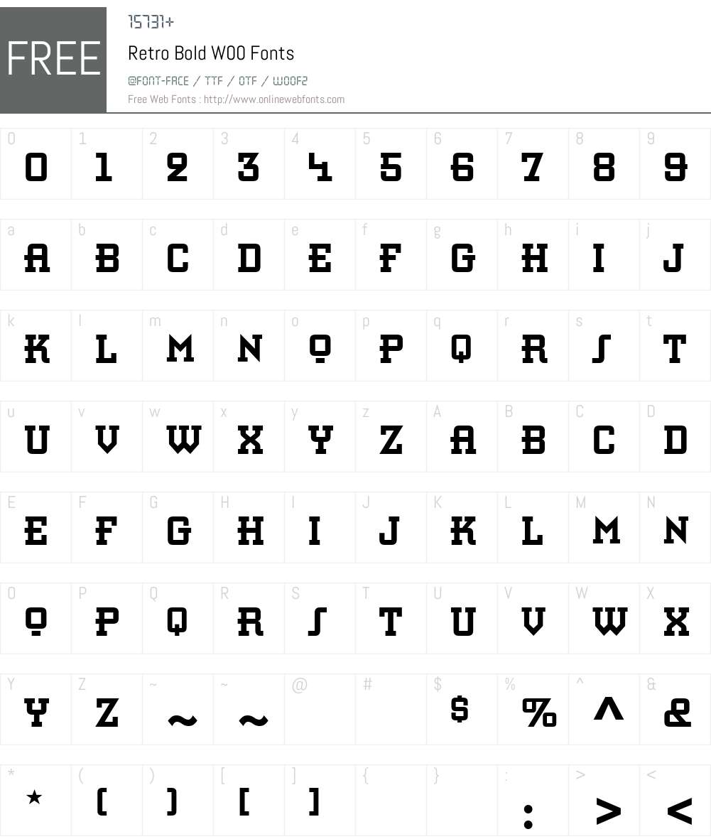 RetroBoldW00 Font Screenshots