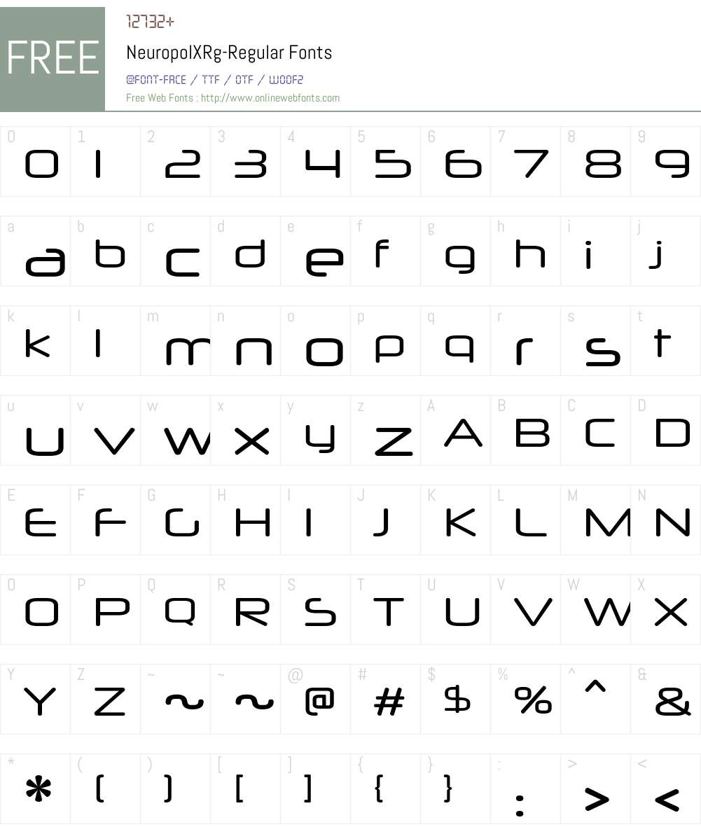 Neuropol X Font Screenshots