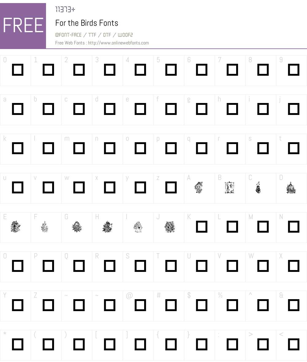 For the Birds Font Screenshots