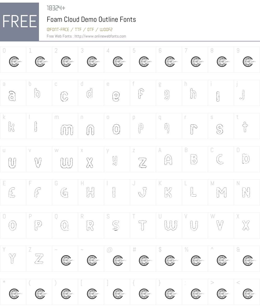Foam Cloud Demo Outline Font Screenshots