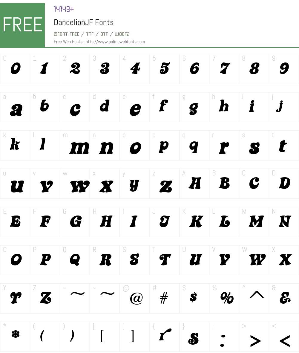DandelionJF Font Screenshots