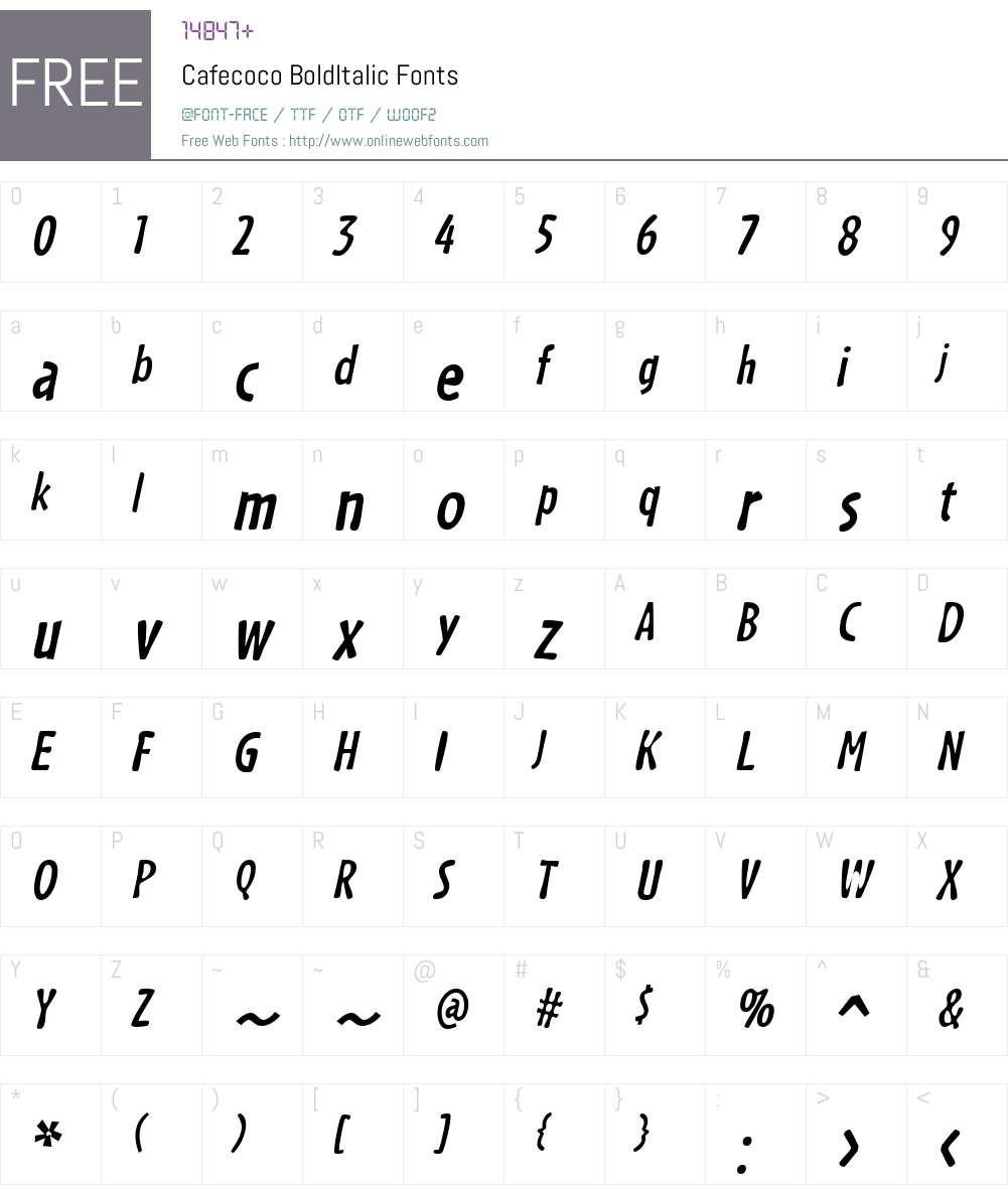 Cafecoco Font Screenshots