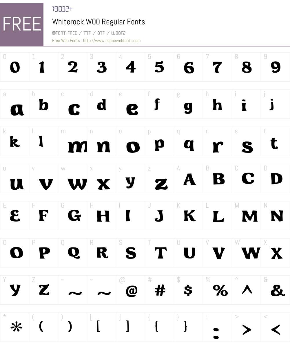 WhiterockW00-Regular Font Screenshots