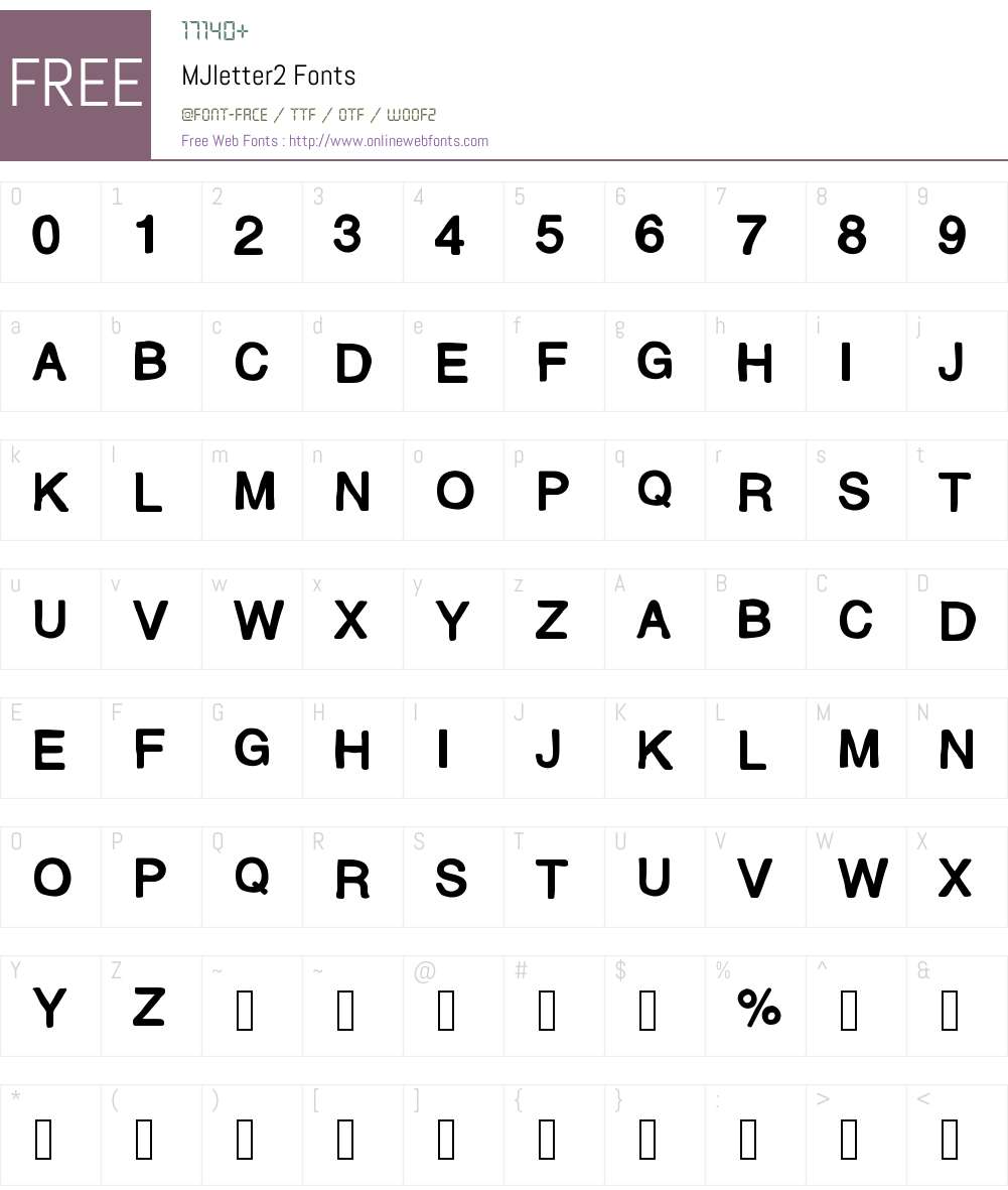 MJletter2 Font Screenshots