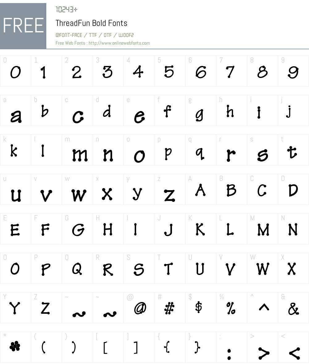 ThreadFun Font Screenshots