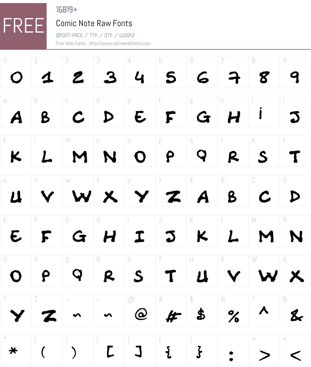 Comic Note Font Screenshots