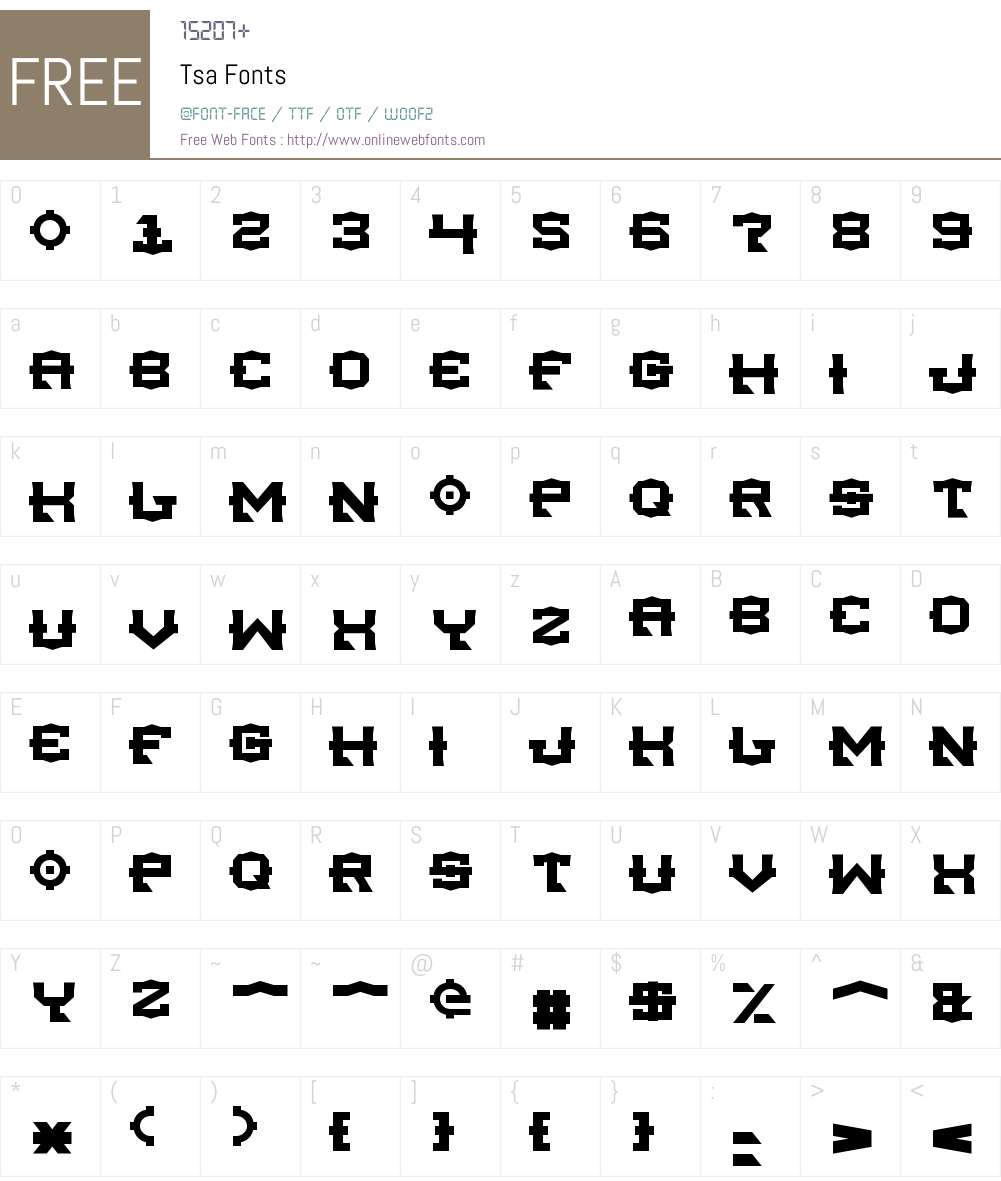 Tsa Font Screenshots
