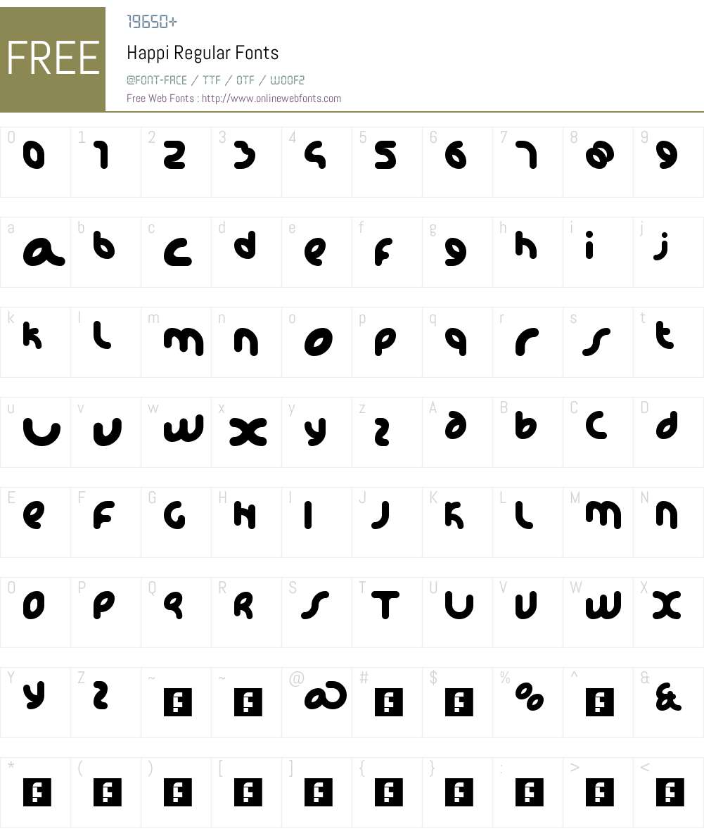 Happi Font Screenshots