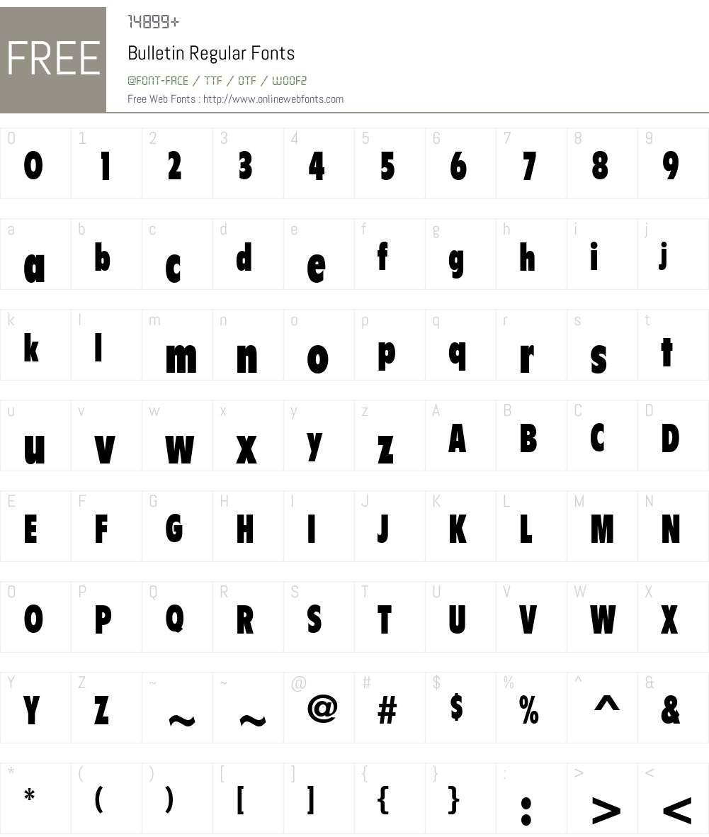 Bulletin Font Screenshots