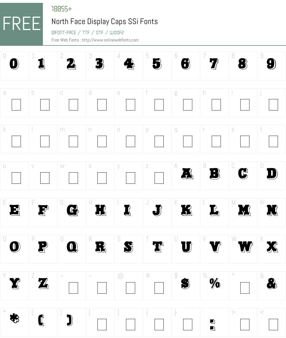 North Face Display Caps SSi Font Screenshots