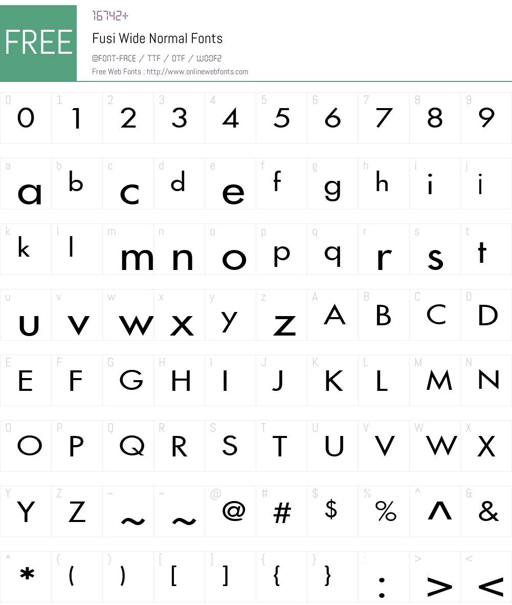 Fusi Wide Font Screenshots