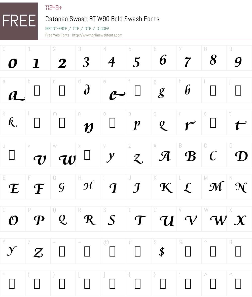 CataneoSwashBTW90-BoldSwash Font Screenshots