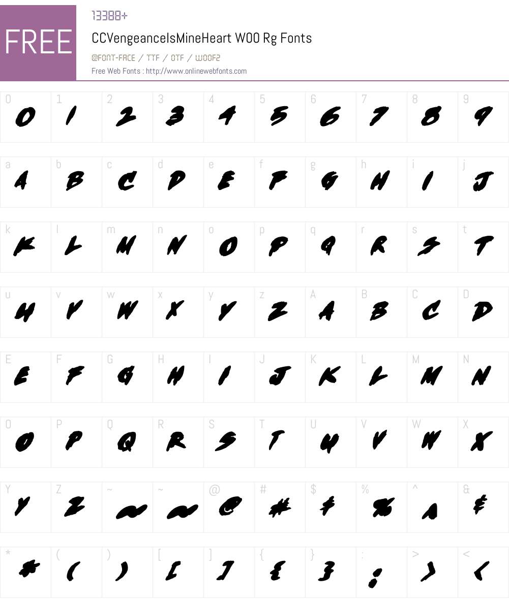 Vengeance Is Mine Font Screenshots