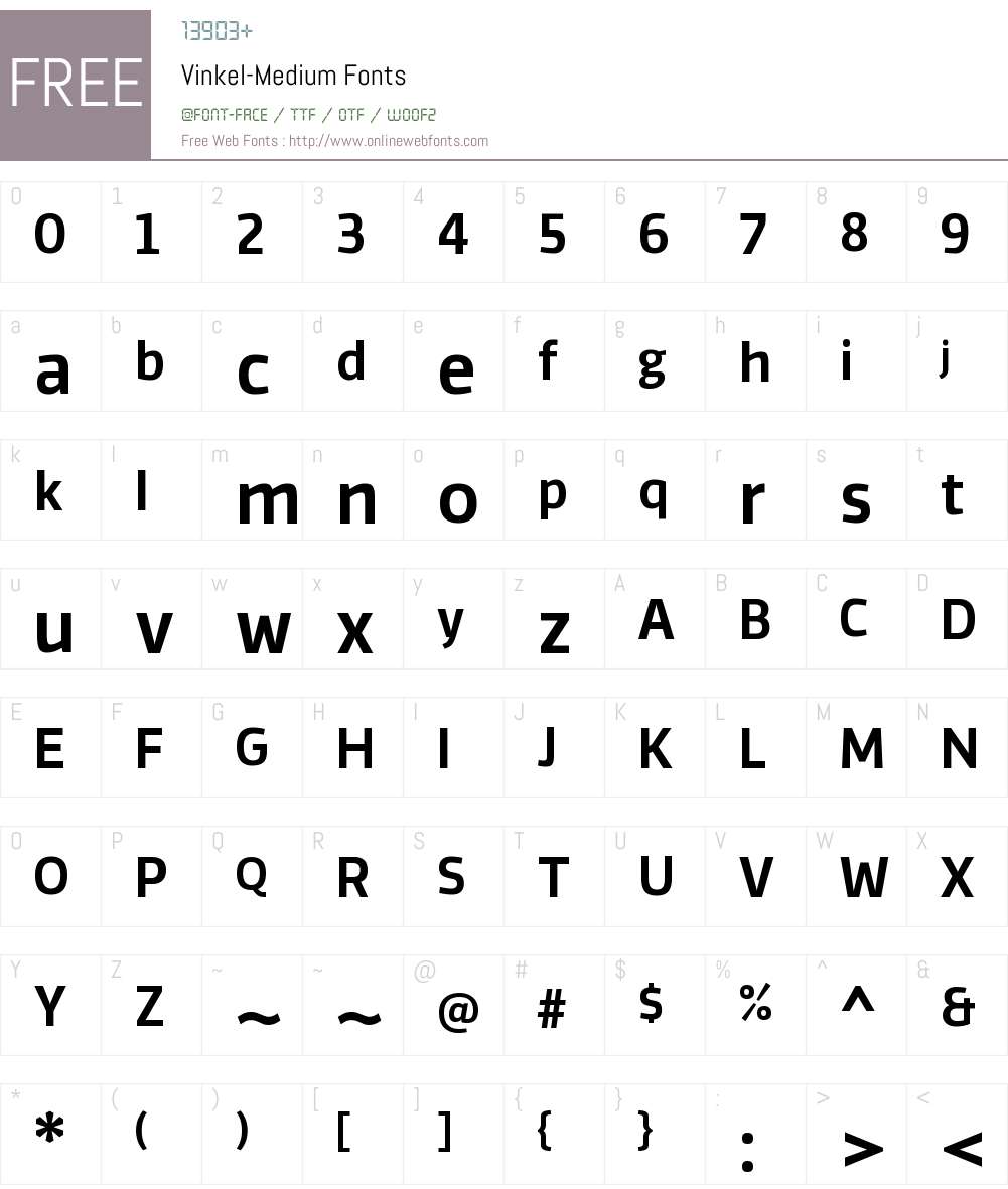 Vinkel Md Font Screenshots