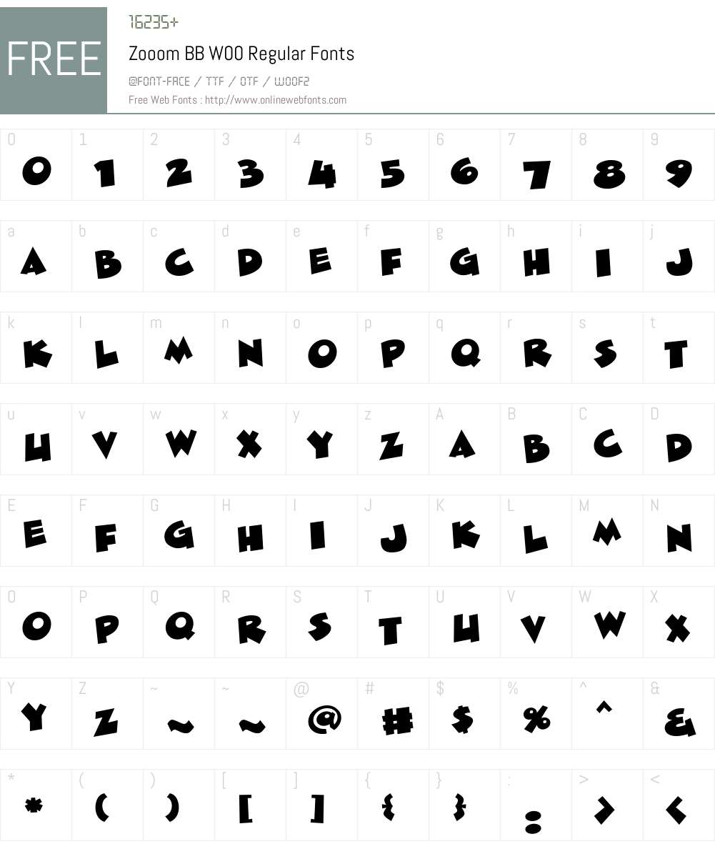 Zooom BB Font Screenshots
