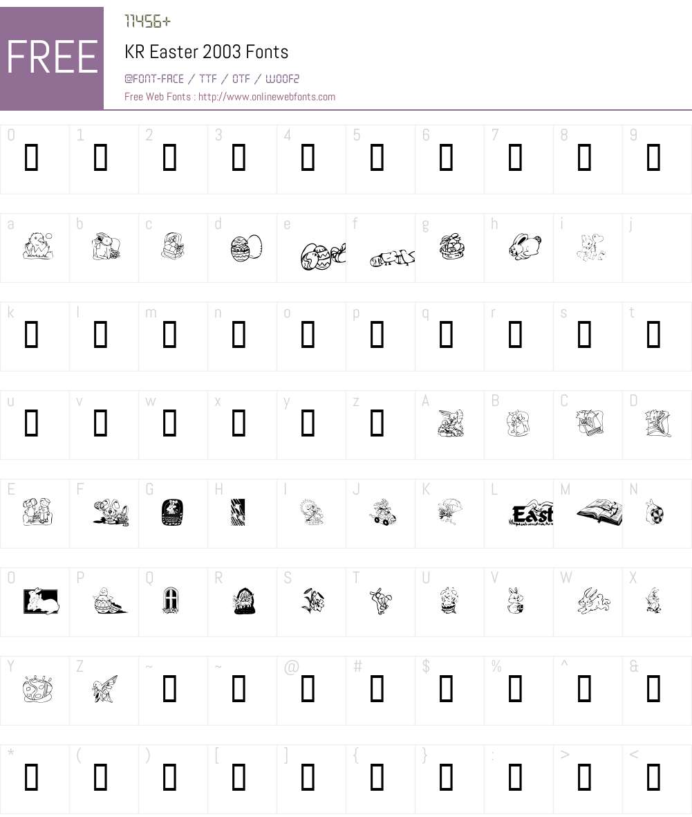 KR Easter 2003 Font Screenshots