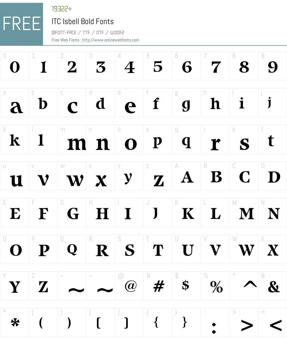ITC Isbell Font Screenshots