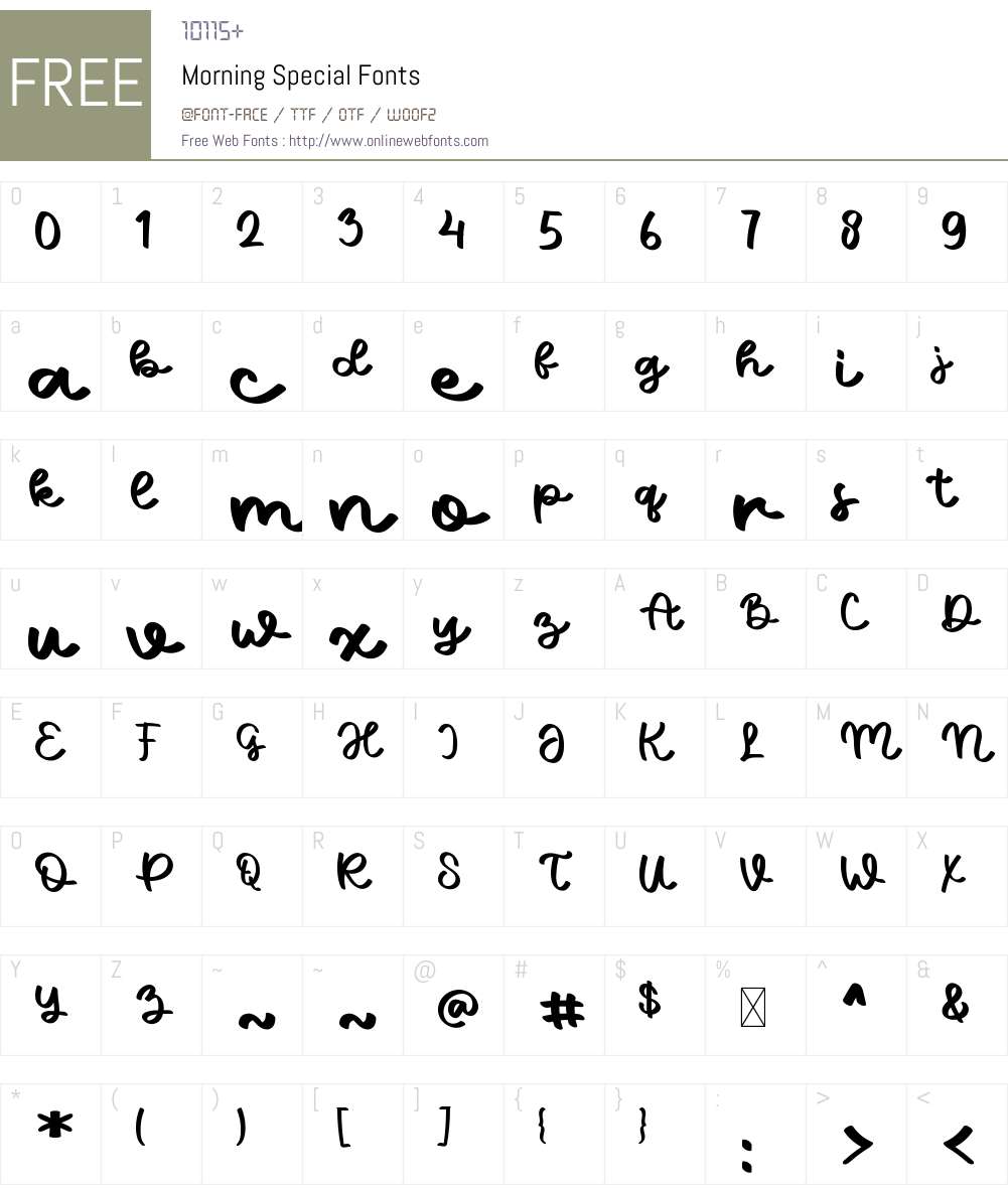Morning Special Font Screenshots