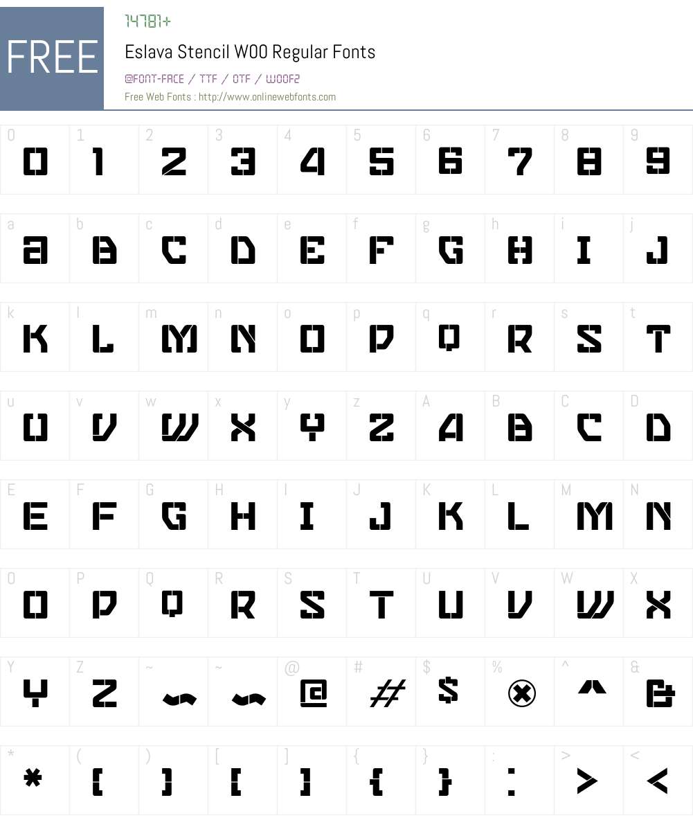 EslavaStencilW00-Regular Font Screenshots