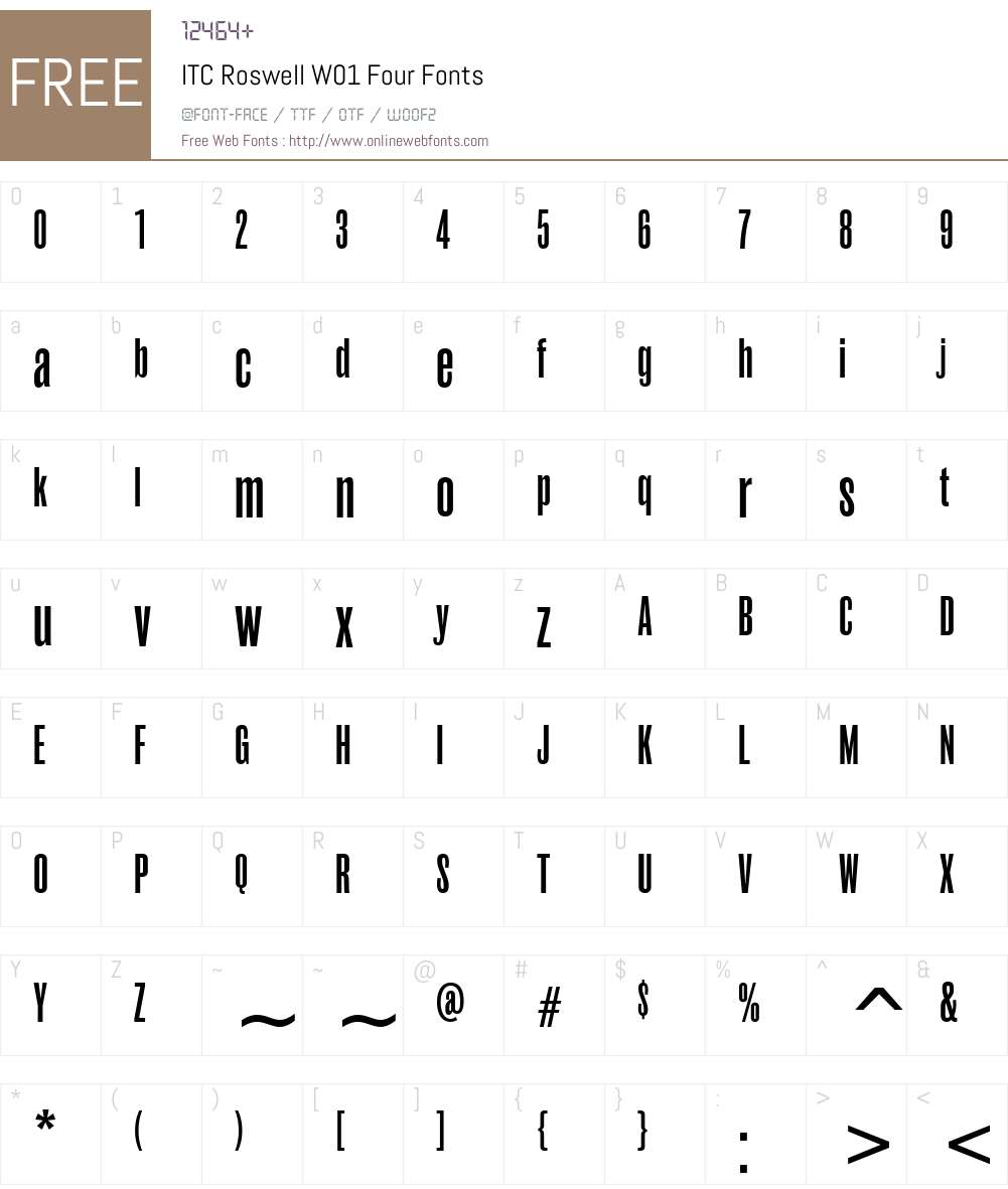 ITCRoswellW01-Four Font Screenshots