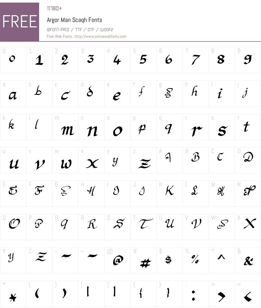 Argor Man Scaqh Font Screenshots