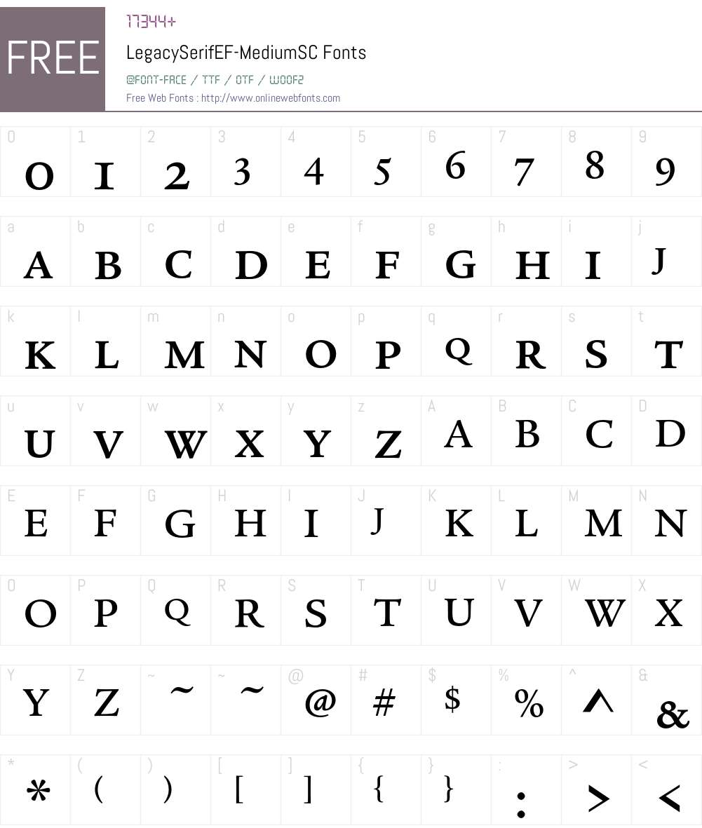 LegacySerifEF Font Screenshots