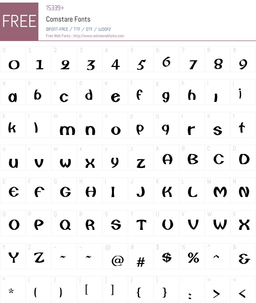 Comstare Font Screenshots
