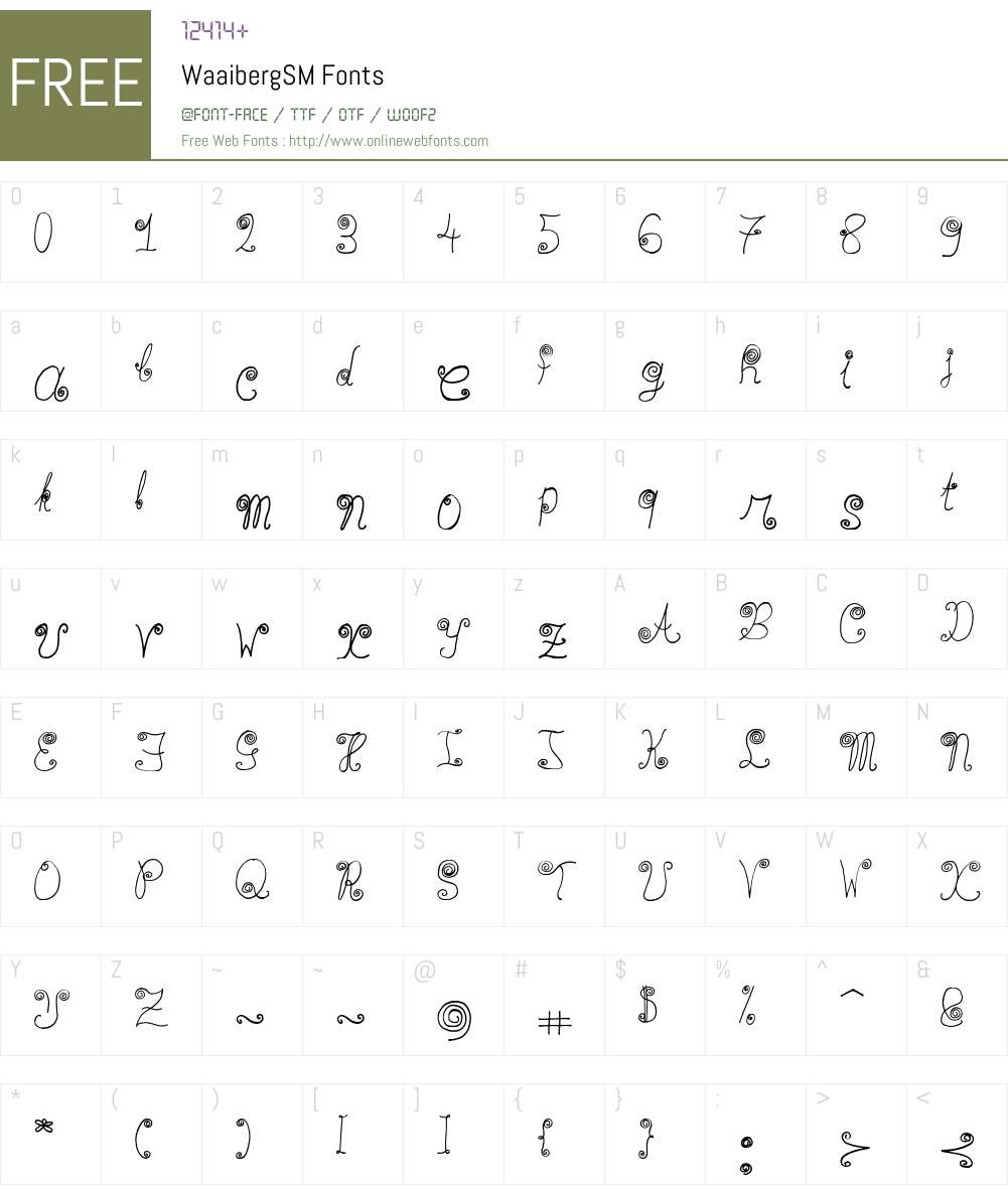 WaaibergSM Font Screenshots