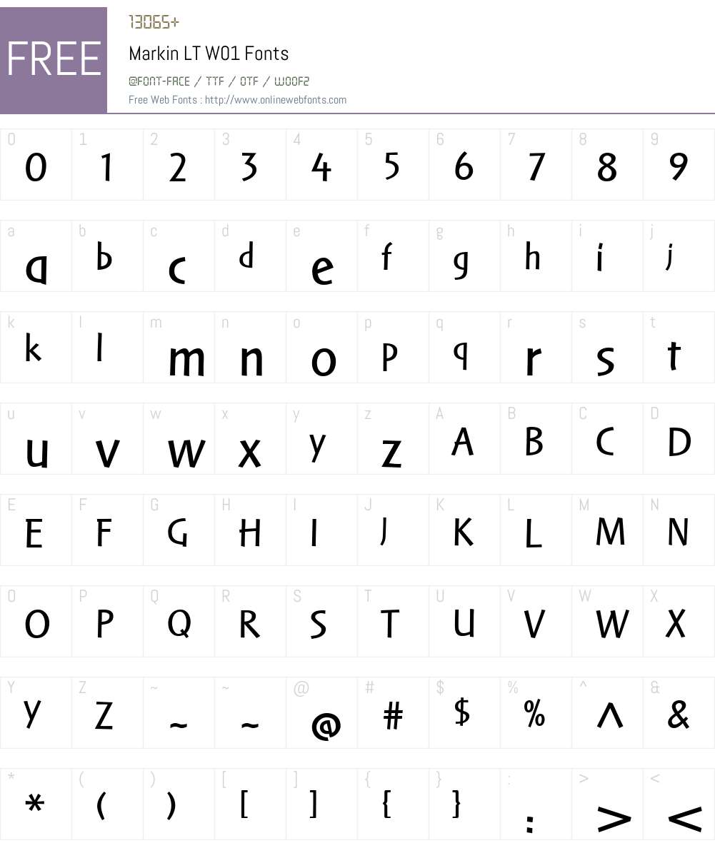 MarkinLTW01 Font Screenshots