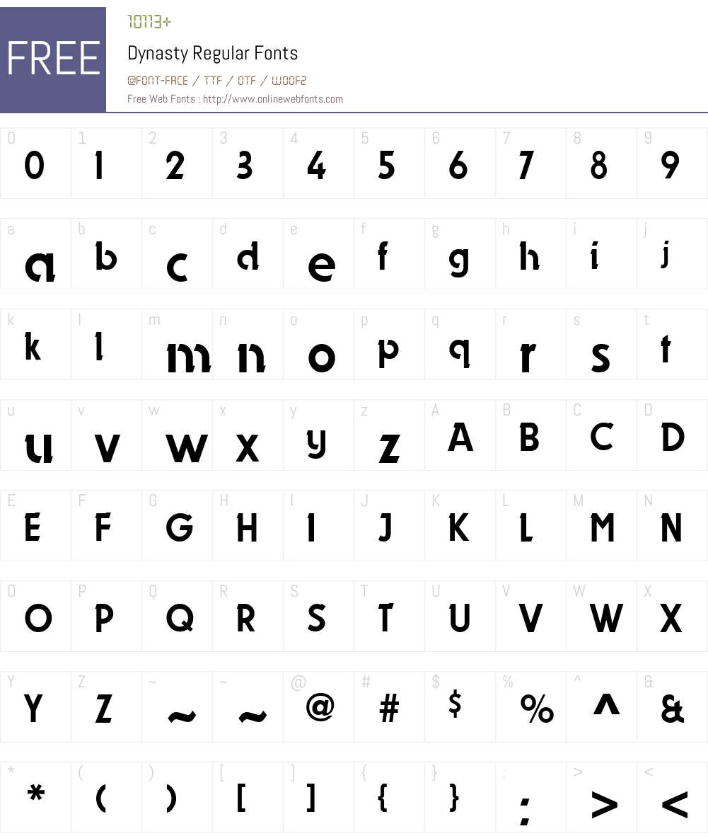Dynasty Font Screenshots