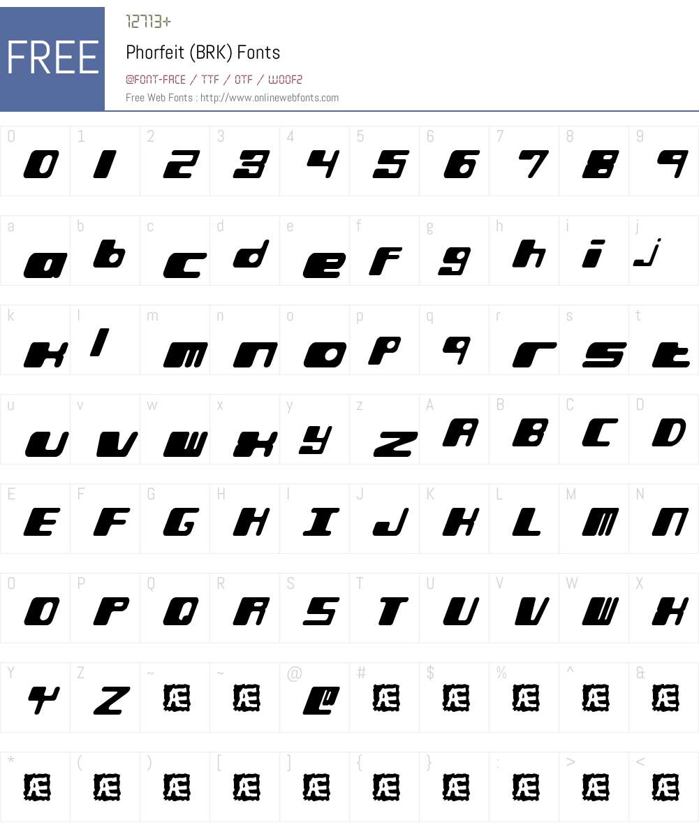 Phorfeit (BRK) Font Screenshots